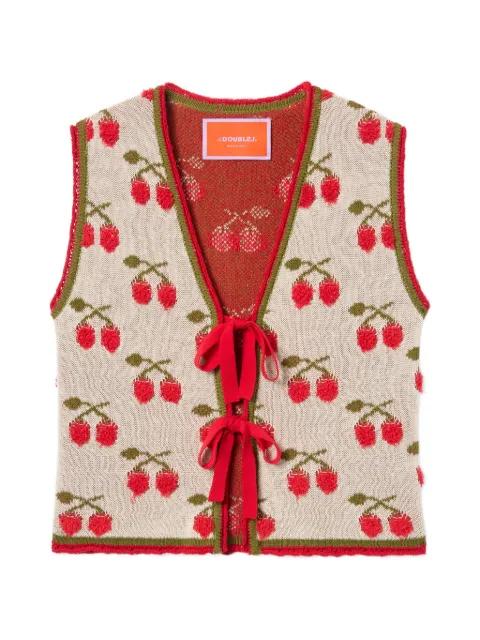cherry tie gilet by LA DOUBLEJ