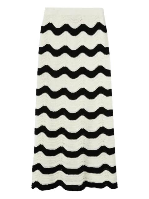 chevron-wave maxi skirt by LA DOUBLEJ