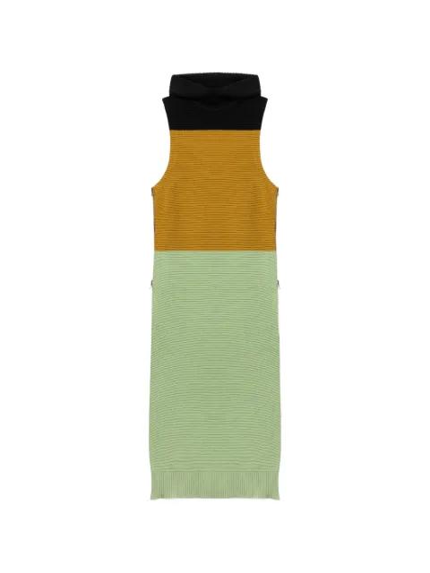 colour block hoodied maxi dress by LA DOUBLEJ