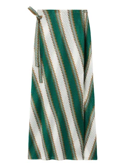 diagonal-stripe maxi skirt by LA DOUBLEJ