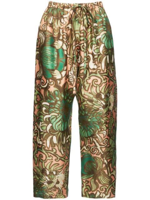 elasticated-drawstring cropped trousers by LA DOUBLEJ