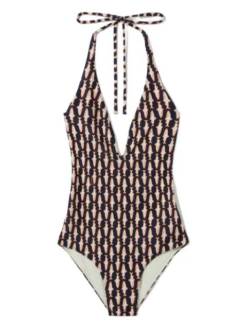 fish-print halter swimsuit by LA DOUBLEJ