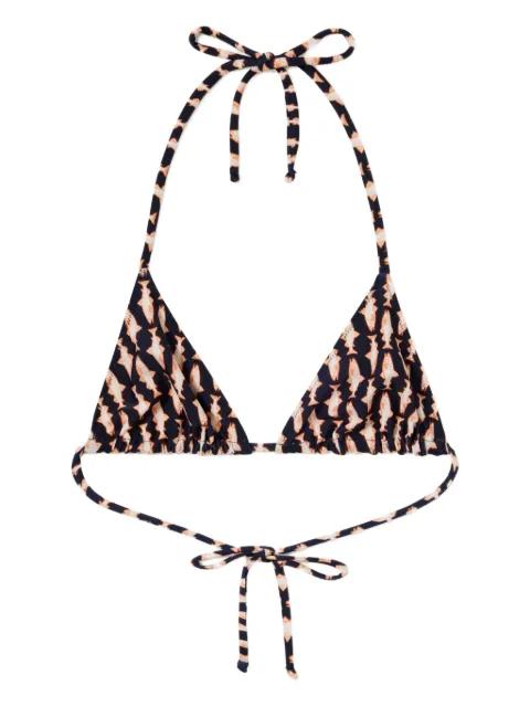 fish-print triangle bikini top by LA DOUBLEJ