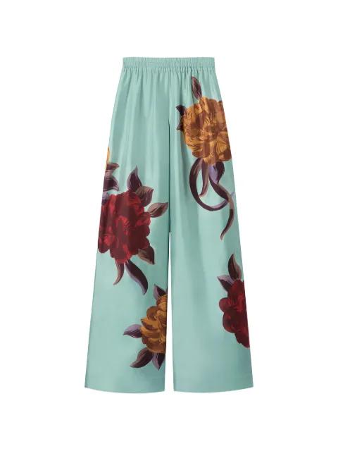 floral-detail palazzo pants by LA DOUBLEJ