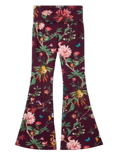 floral flared trousers by LA DOUBLEJ