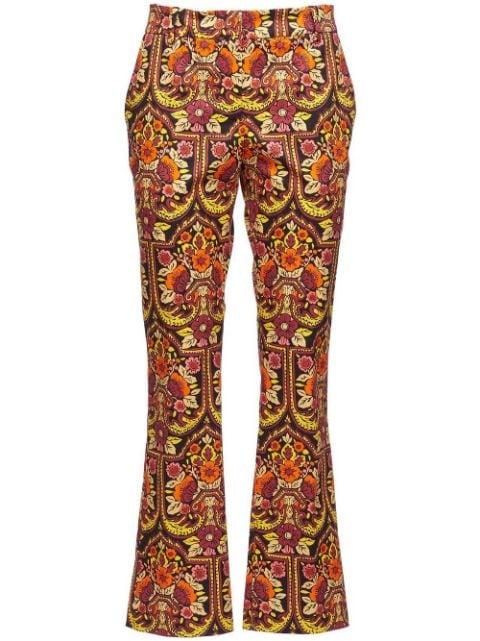 floral-pattern flared trousers by LA DOUBLEJ