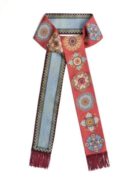 floral-pattern fringed scarf by LA DOUBLEJ