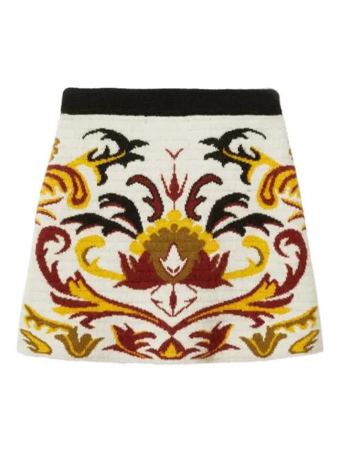 floral-pattern knitted skirt by LA DOUBLEJ