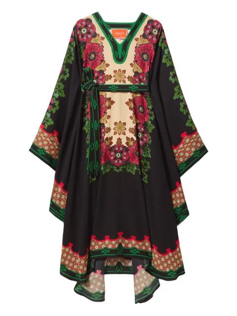 floral-print asymmetric day dress by LA DOUBLEJ