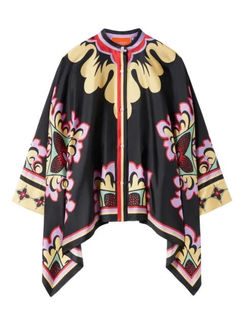 floral print cape by LA DOUBLEJ