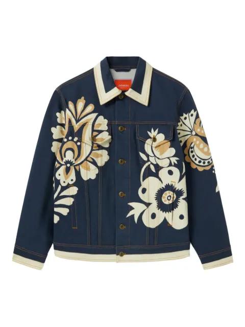 floral-print denim jacket by LA DOUBLEJ