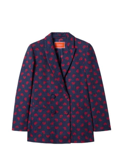 floral-print double-breasted blazer by LA DOUBLEJ