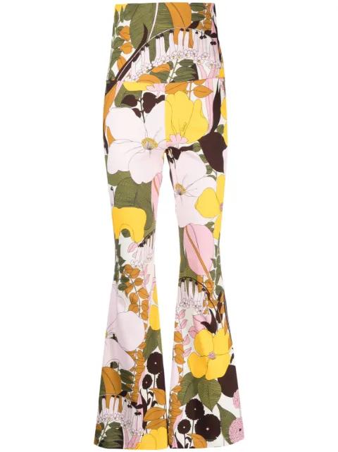 floral-print flared trousers by LA DOUBLEJ