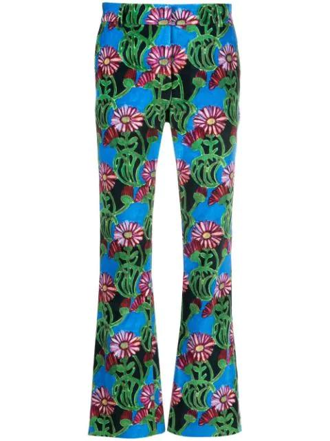 floral-print flared trousers by LA DOUBLEJ