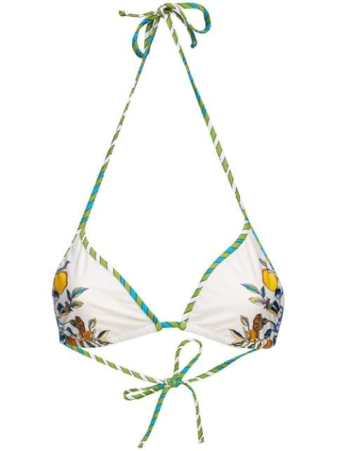 floral-print halterneck bikini top by LA DOUBLEJ