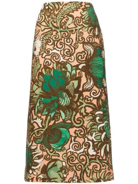floral-print pencil skirt by LA DOUBLEJ