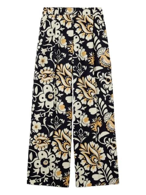 floral-print pleated trousers by LA DOUBLEJ