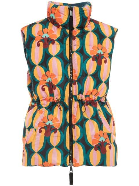 floral-print reversible gilet by LA DOUBLEJ