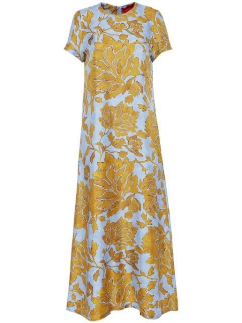 floral-print silk maxi dress by LA DOUBLEJ