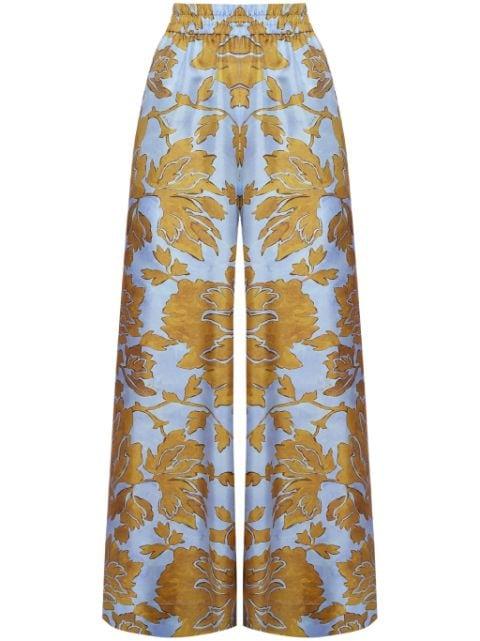 floral-print silk palazzo pants by LA DOUBLEJ