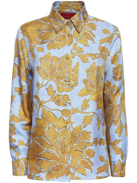 floral-print silk shirt by LA DOUBLEJ