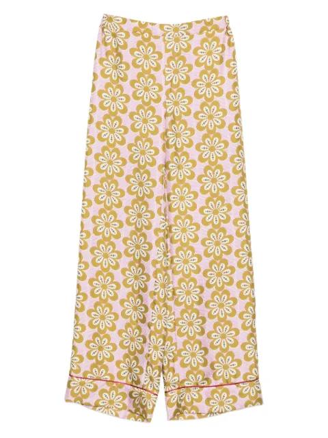 floral-print silk trousers by LA DOUBLEJ