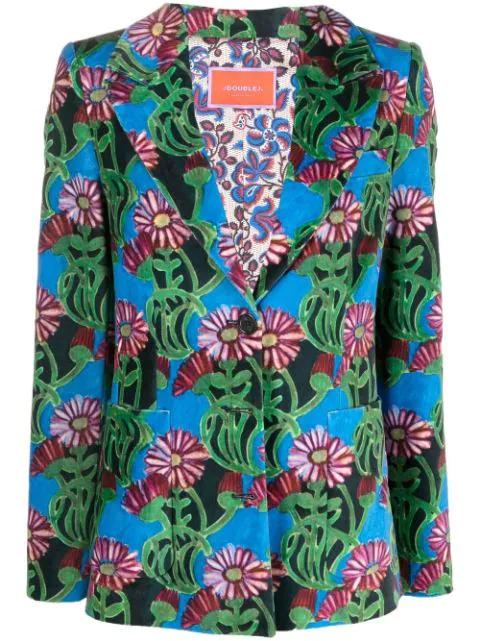 floral-print single-breasted blazer by LA DOUBLEJ