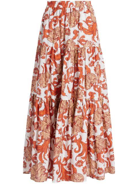 floral-print tiered skirt by LA DOUBLEJ