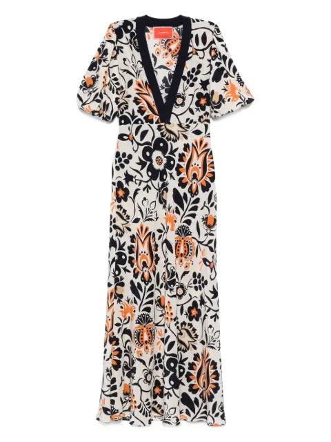 floral puff-sleeve dress by LA DOUBLEJ