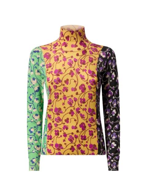 floral turtle-neck blouse by LA DOUBLEJ