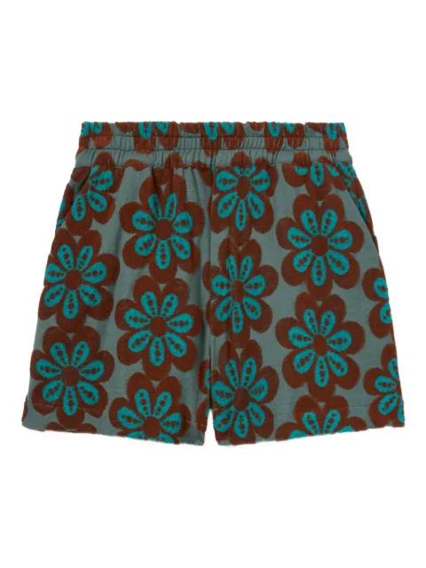flower-print pull-up shorts by LA DOUBLEJ
