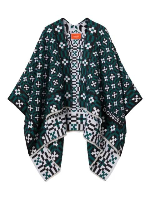 geometric-pattern cape by LA DOUBLEJ