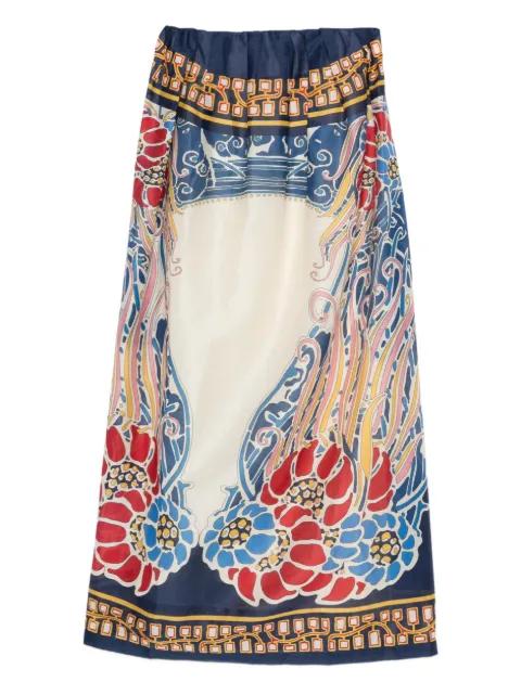 geometric-pattern midi dress by LA DOUBLEJ