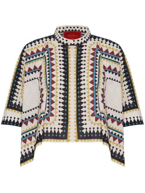 geometric-print cotton shirt by LA DOUBLEJ