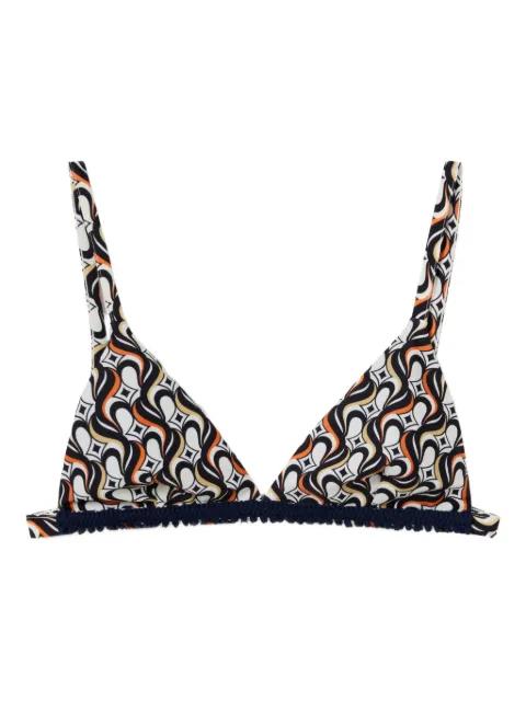 geometric-print triangle bikini top by LA DOUBLEJ geometric-print triangle bikini top by LA DOUBLEJ