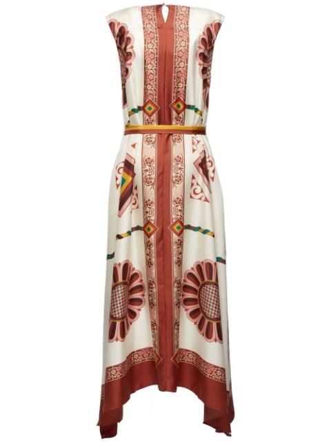 graphic-print asymmetric dress by LA DOUBLEJ
