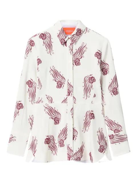 graphic-print button-down blouse by LA DOUBLEJ