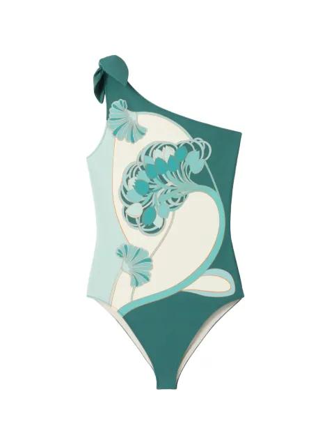 knot floral-print swimsuit by LA DOUBLEJ