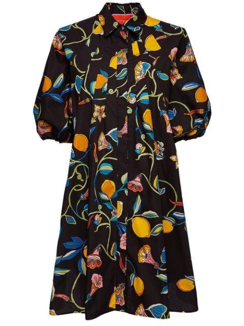 lemon-print short dress by LA DOUBLEJ
