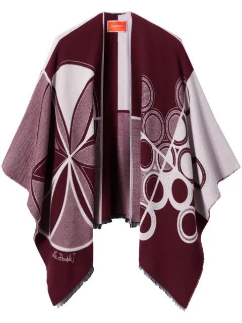 logo-print cape by LA DOUBLEJ