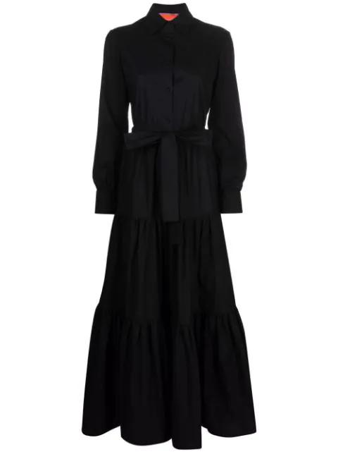 long-sleeve tied-waist dress by LA DOUBLEJ