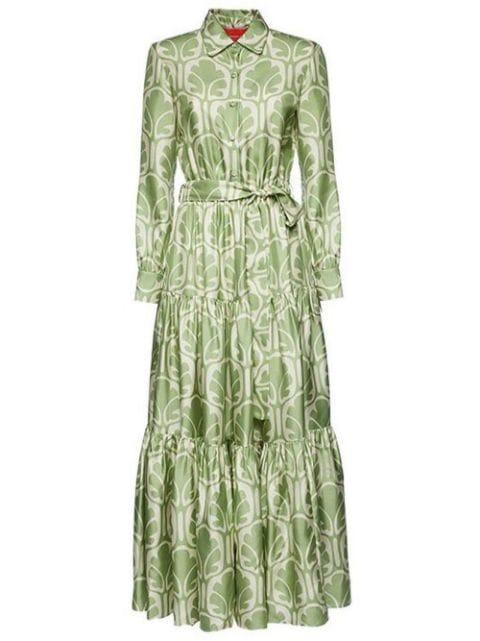 long-sleeve tied-waist dress by LA DOUBLEJ