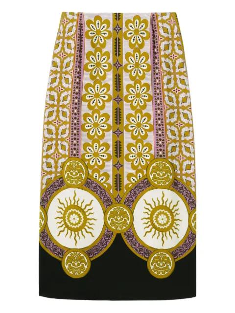 patterned pencil skirt by LA DOUBLEJ