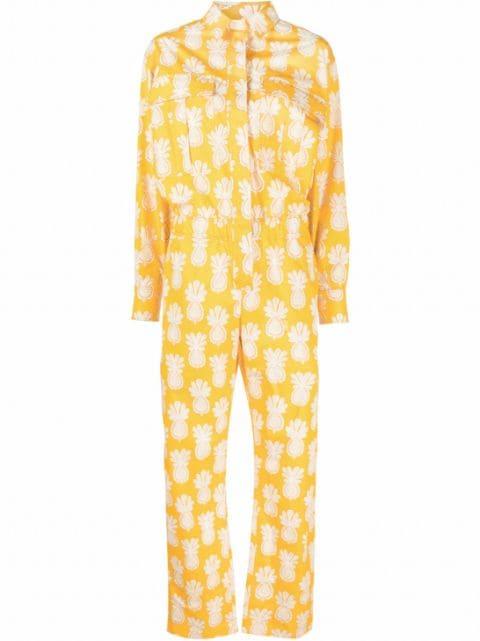 pineapple-print cotton jumpsuit by LA DOUBLEJ