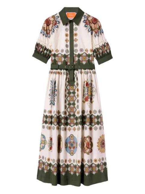 placeé print puff-sleeve dress by LA DOUBLEJ