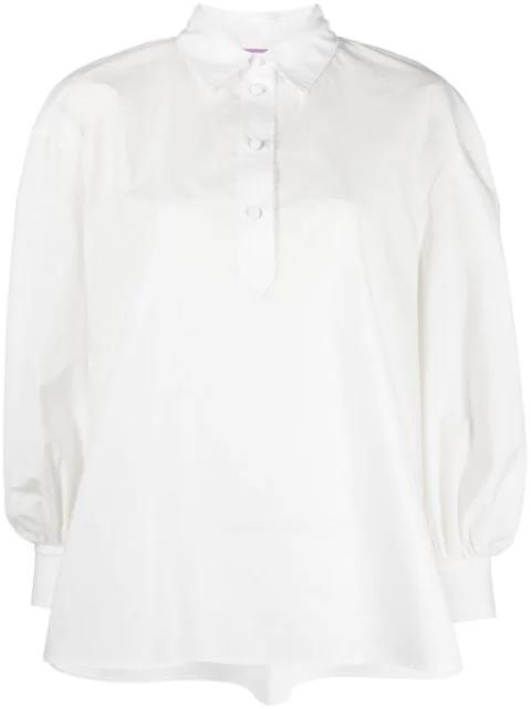 poet-sleeve poplin blouse by LA DOUBLEJ