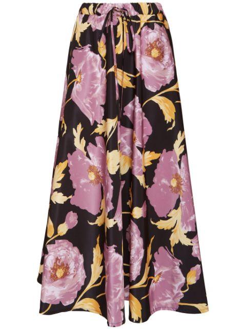 printed midi skirt by LA DOUBLEJ