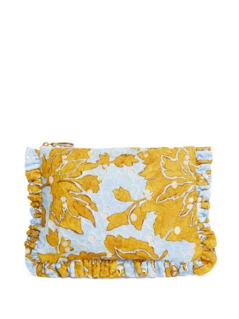 ruffled guipure lace clutch by LA DOUBLEJ