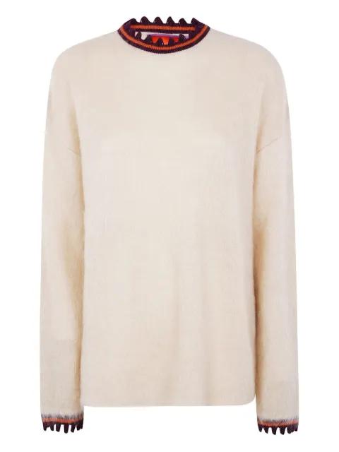 scalloped-trimmed mohair wool sweater by LA DOUBLEJ