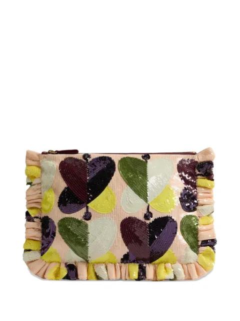 sequinned ruffled clutch bag by LA DOUBLEJ